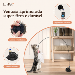 Brinquedo Caça-Penas Interativo para Gatos com Ventosa