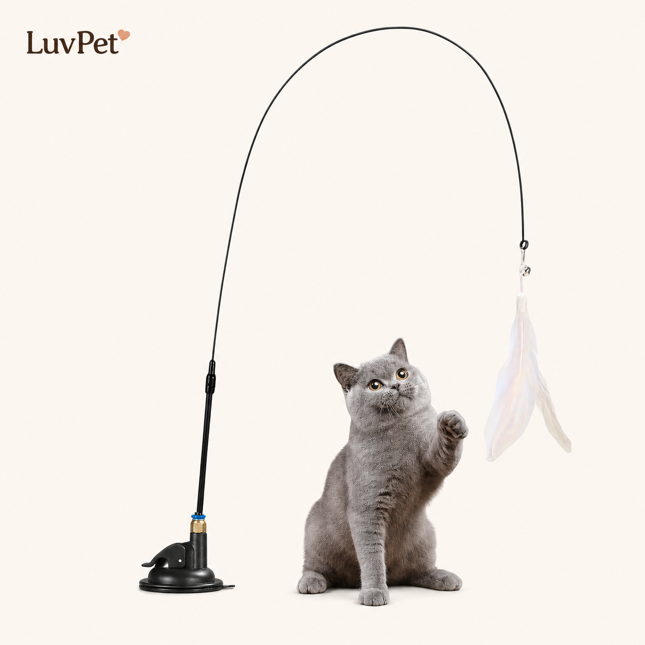 Brinquedo Caça-Penas Interativo para Gatos com Ventosa