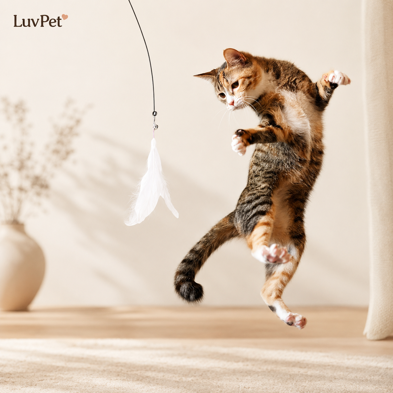 Brinquedo Caça-Penas Interativo para Gatos com Ventosa