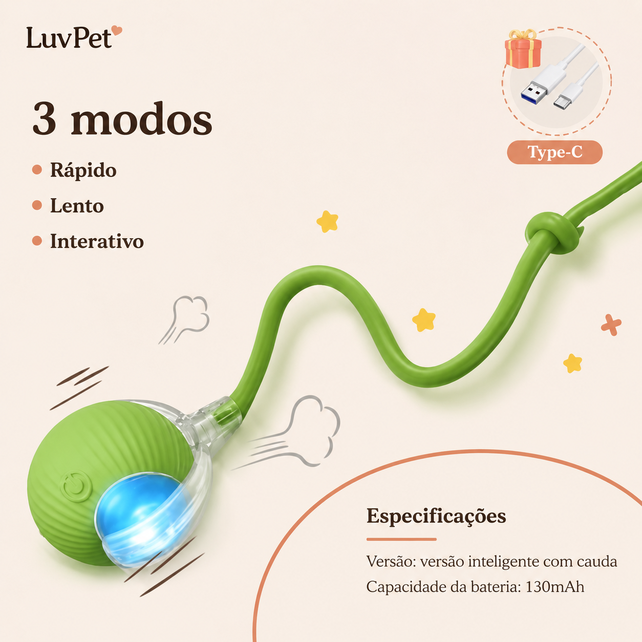 Bola Interativa Inteligente LuvPet com Desvio de Obstáculos - detalhe 5