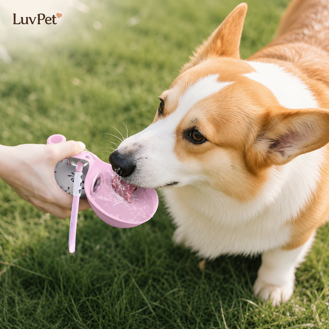 Bebedouro Antivazamento com Alça de Passeio para Cães - imagem principal