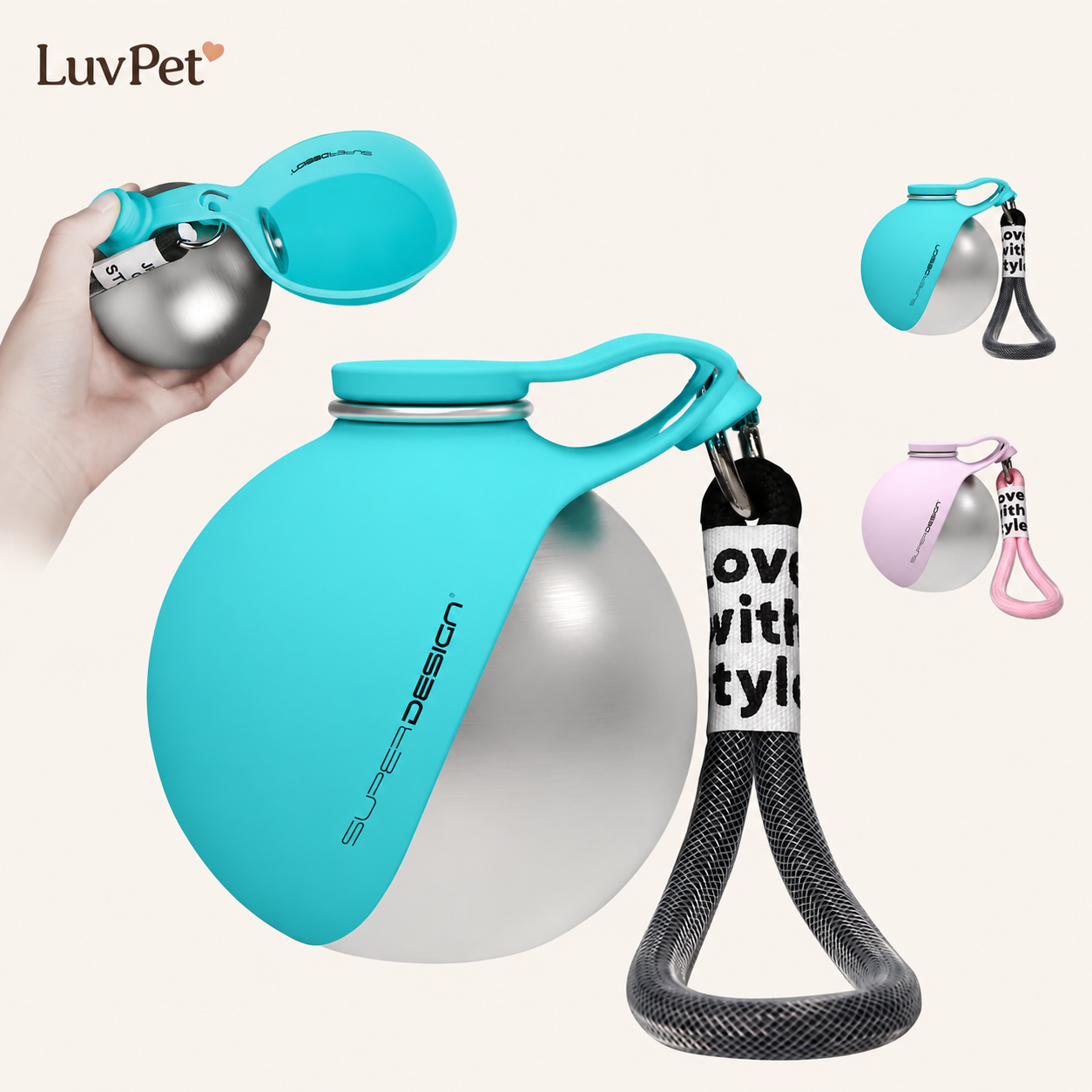 Bebedouro Antivazamento com Alça de Passeio para Cães - detalhe 7