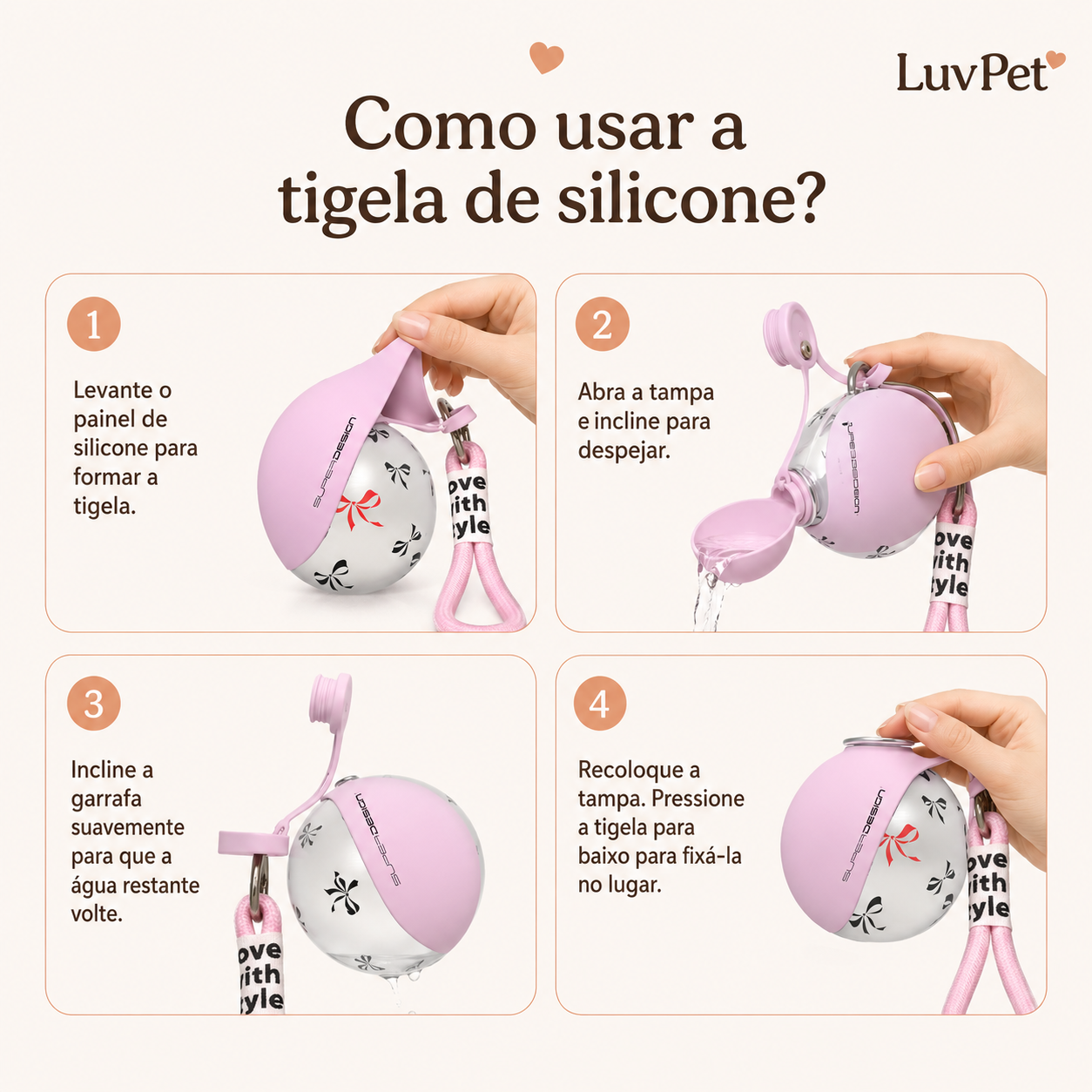 Bebedouro Antivazamento com Alça de Passeio para Cães - detalhe 3