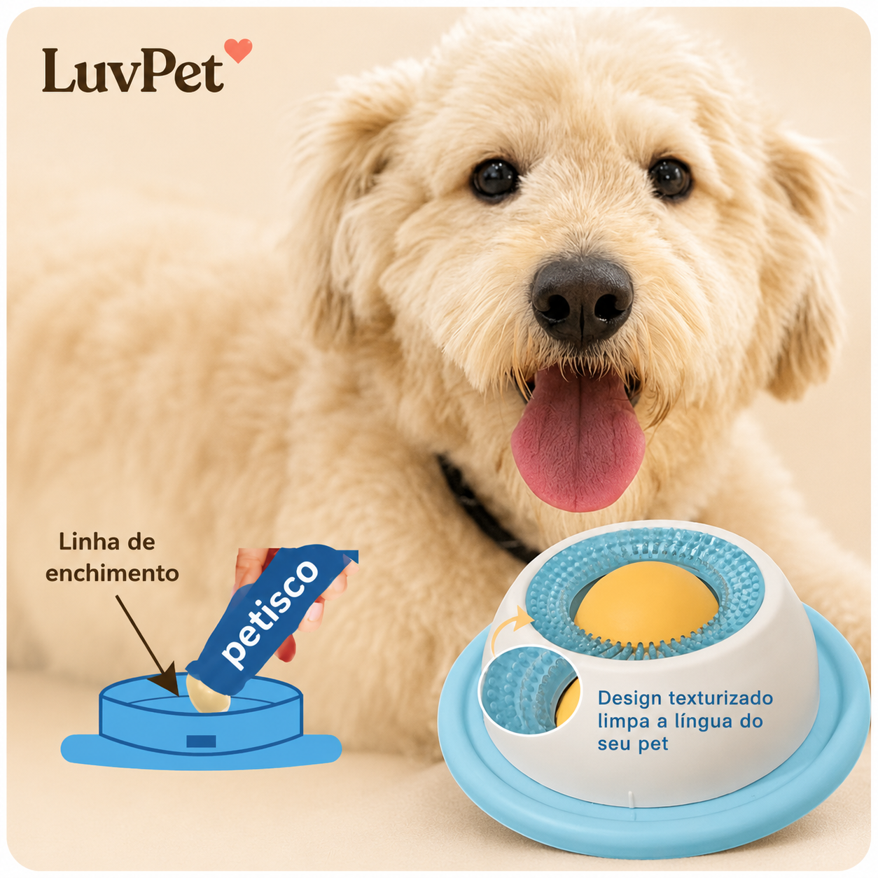 Comedouro Lento de Lamber para Cães e Gatos