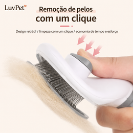 Escova Pet Autolimpante para Remoção de Pelos de Cães e Gatos