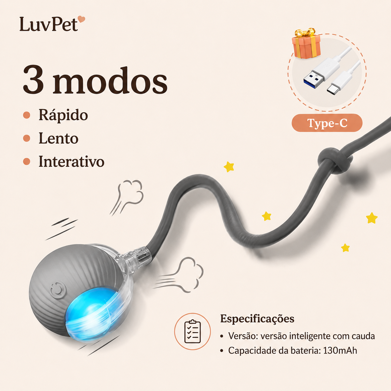 Bola Interativa Inteligente LuvPet com Desvio de Obstáculos - detalhe 6