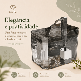 Fonte Bebedouro Automático USB para Gatos com Filtro