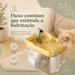 Fonte Bebedouro Automático USB para Gatos com Filtro