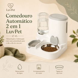 Comedouro Inteligente 2 em 1 com Reservatório de Água
