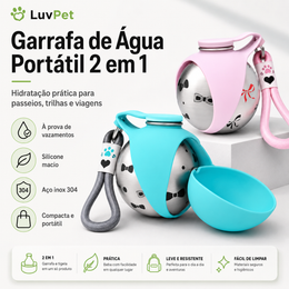 Bebedouro Antivazamento com Alça de Passeio para Cães