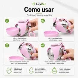 Bebedouro Antivazamento com Alça de Passeio para Cães